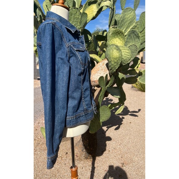 Vintage Denim Jacket Medium VTG Liz Claiborne Jean Jacket VTG Jean Button Down M - Picture 5 of 14
